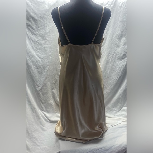 Vtg Bebe Slip Dress Womens M Midi Drape Neckline Satin 90s Grunge Y2K whimsy - Picture 4 of 11